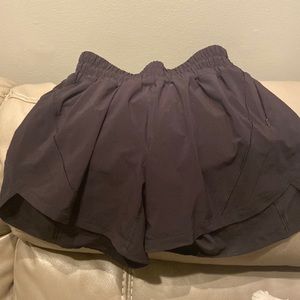 Track that High rise Lululemon 3 inch shorts.